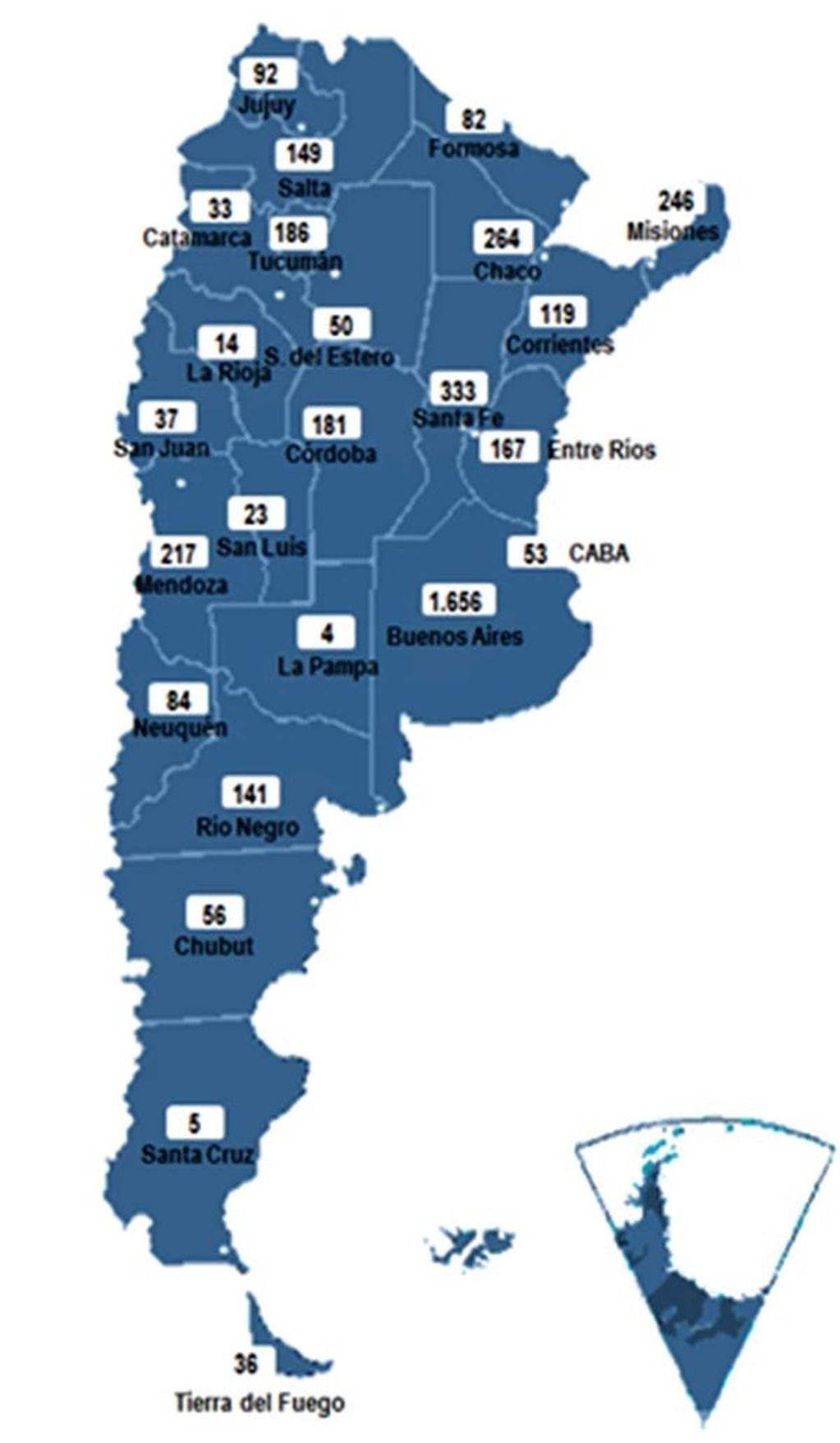 Localización de villas en Argentina, provincia a provincia.