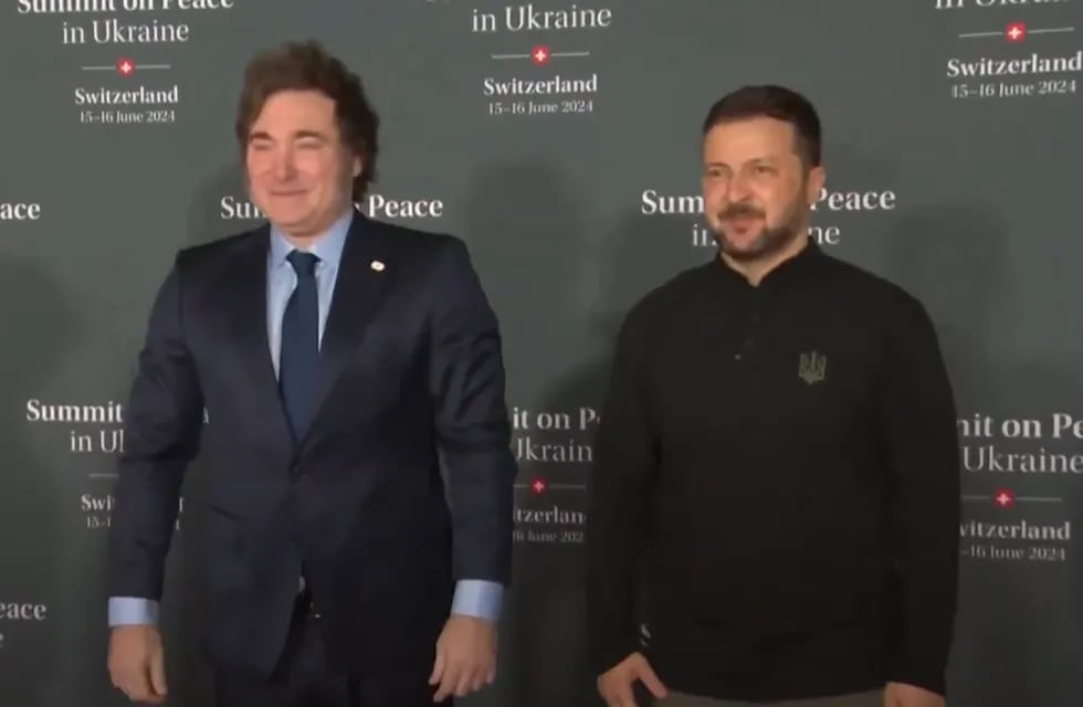 Milei asistió a la Cumbre por la Paz en Ucrania y fue recibido por Zelenski