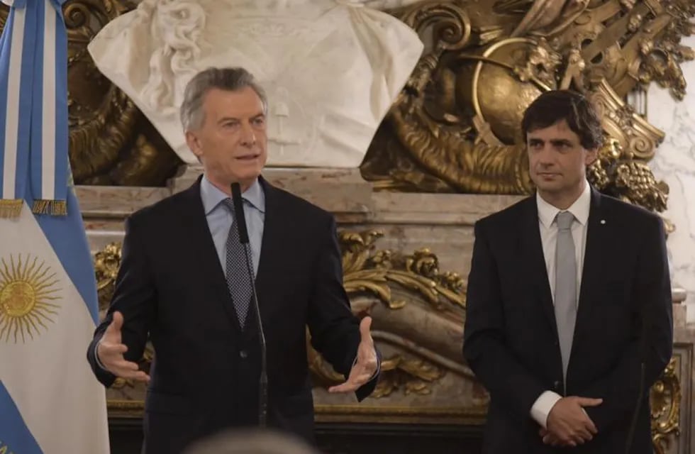 El presidente Mauricio Macri encabezó la jura de Hernán Lacunza como flamante ministro de Hacienda (Federico López Claro)