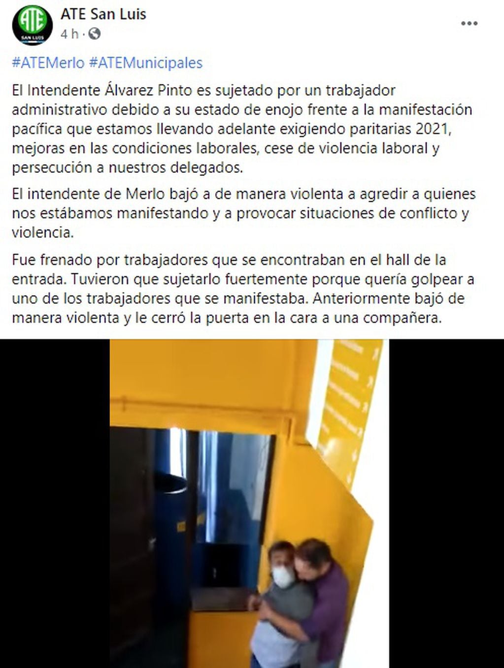 Incidentes en el municipio de Merlo, San Luis.