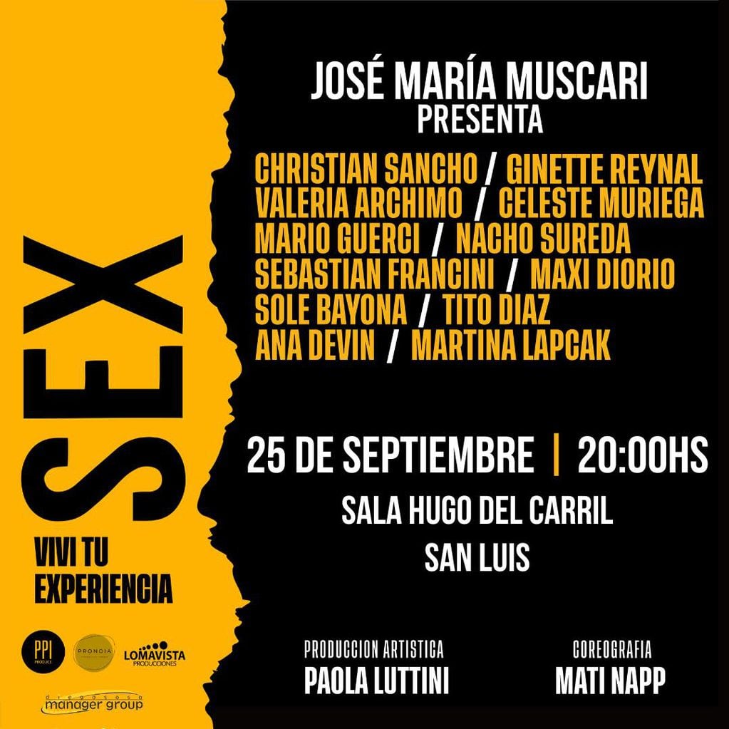 Sex, la obra de Muscari en San Luis.