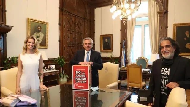 Alberto Fernández recibió en la Casa Rosada a Liz Solari