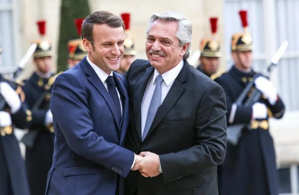 Alberto Fernández y Emmanuel Macron, (crédito: presidencia)