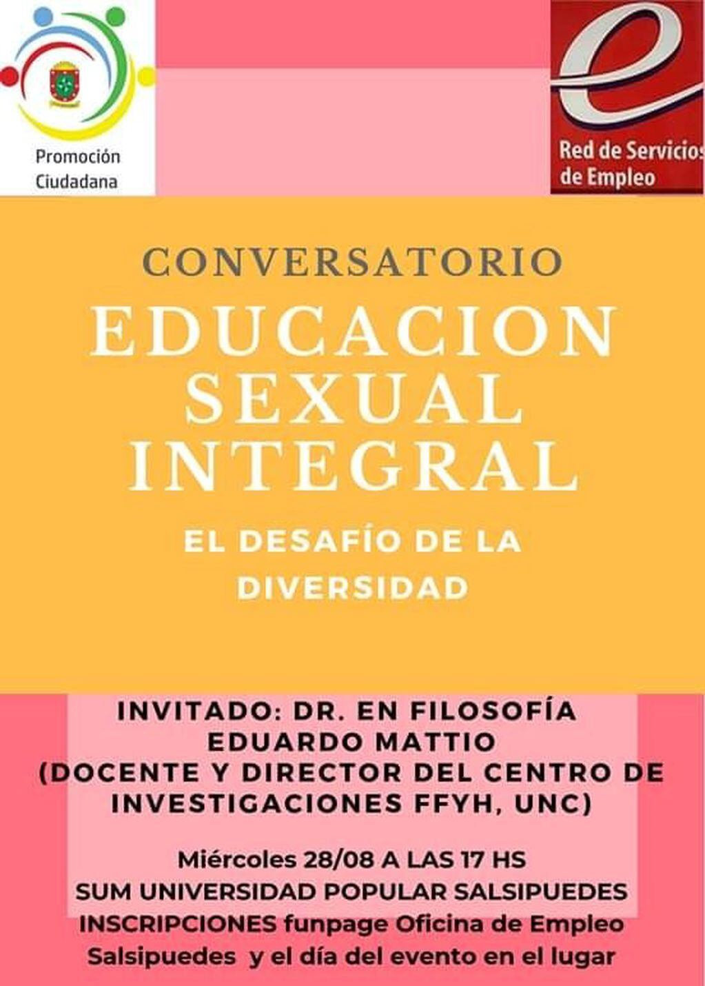 Conversatorio "Educación Sexual Integral: El Desafio de la Diversidad".