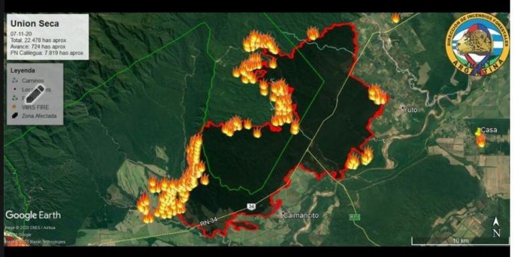 El Incendio “El Verde” continúa activo, afectando una superficie total, hasta la fecha, de 1.047 hectáreas Igualmente, el incendio “El Alejandro” se lleva cobradas 714 hectáreas.