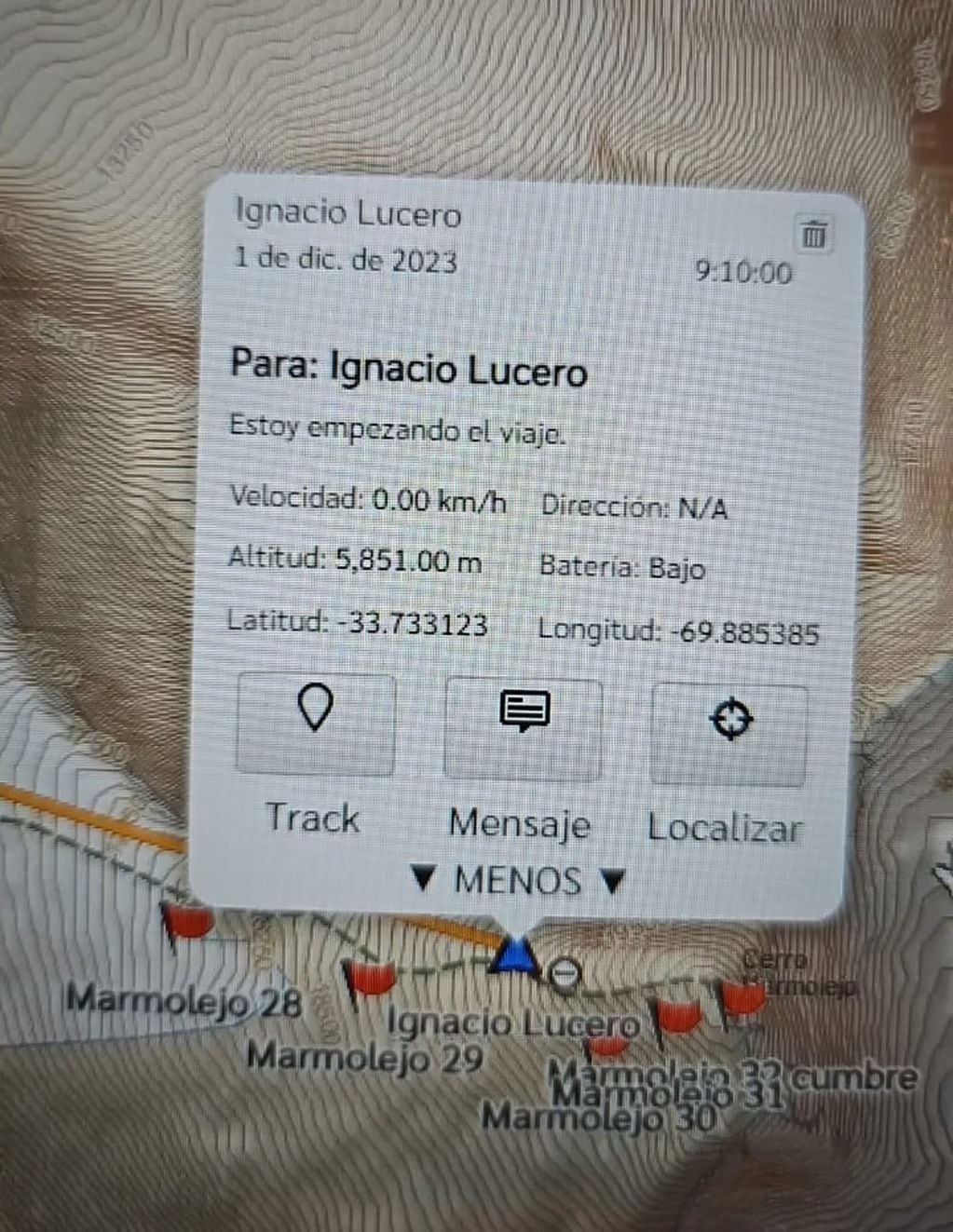 Mensaje de Lucero.