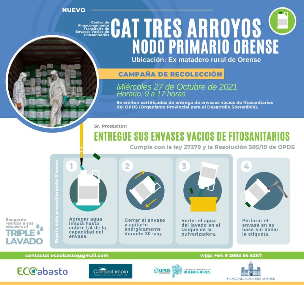 Campaña de recolección de envases vacíos de Fitosanitarios en Orense