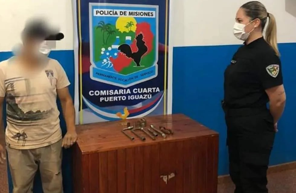 Joven autor de robo terminó detenido en Puerto Iguazú.