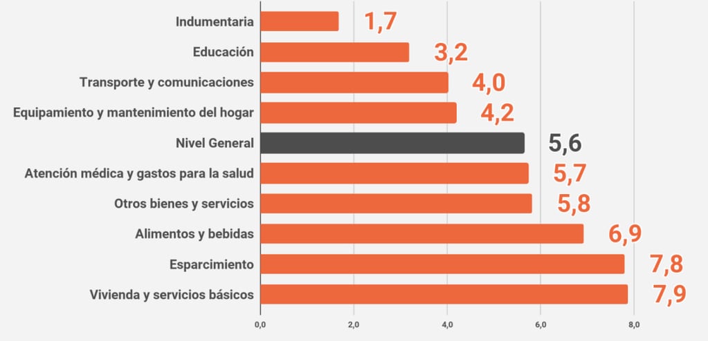 Inflación en San Luis, enero 2023: ítems y sus aumentos.