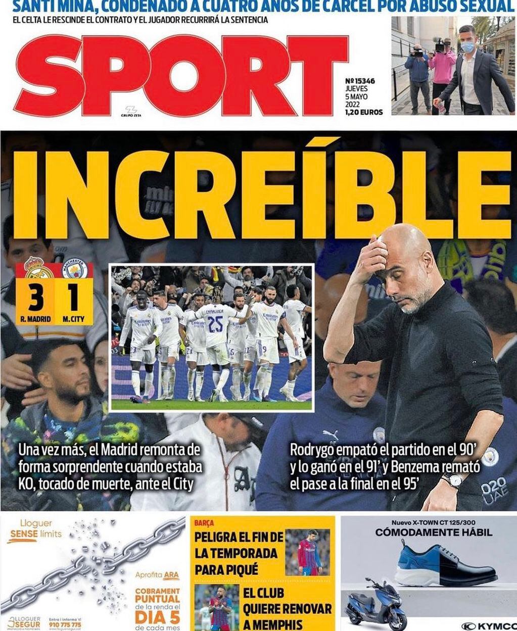 La portada del Diario Sport.