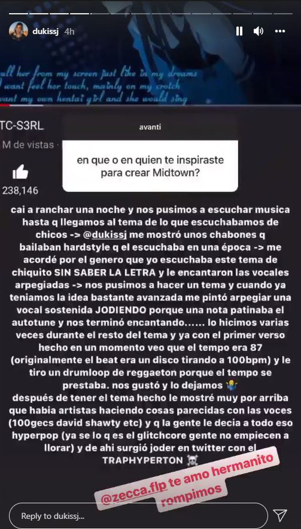 Duki compartió cómo se creó “Midtown”, uno de los temas de “Temporada de Reggaetón” .