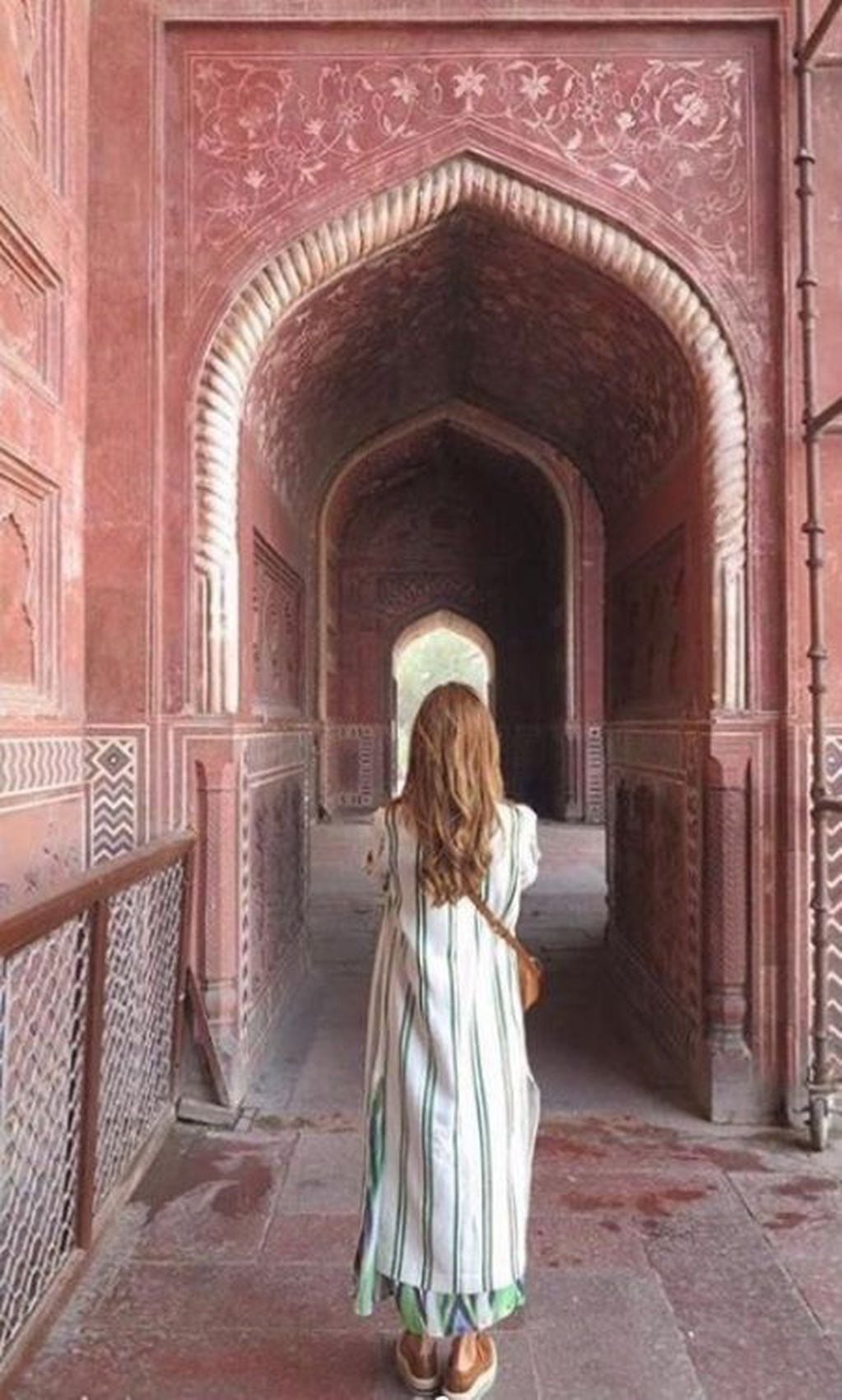 Juliana Awada en el Taj Mahal (Web)