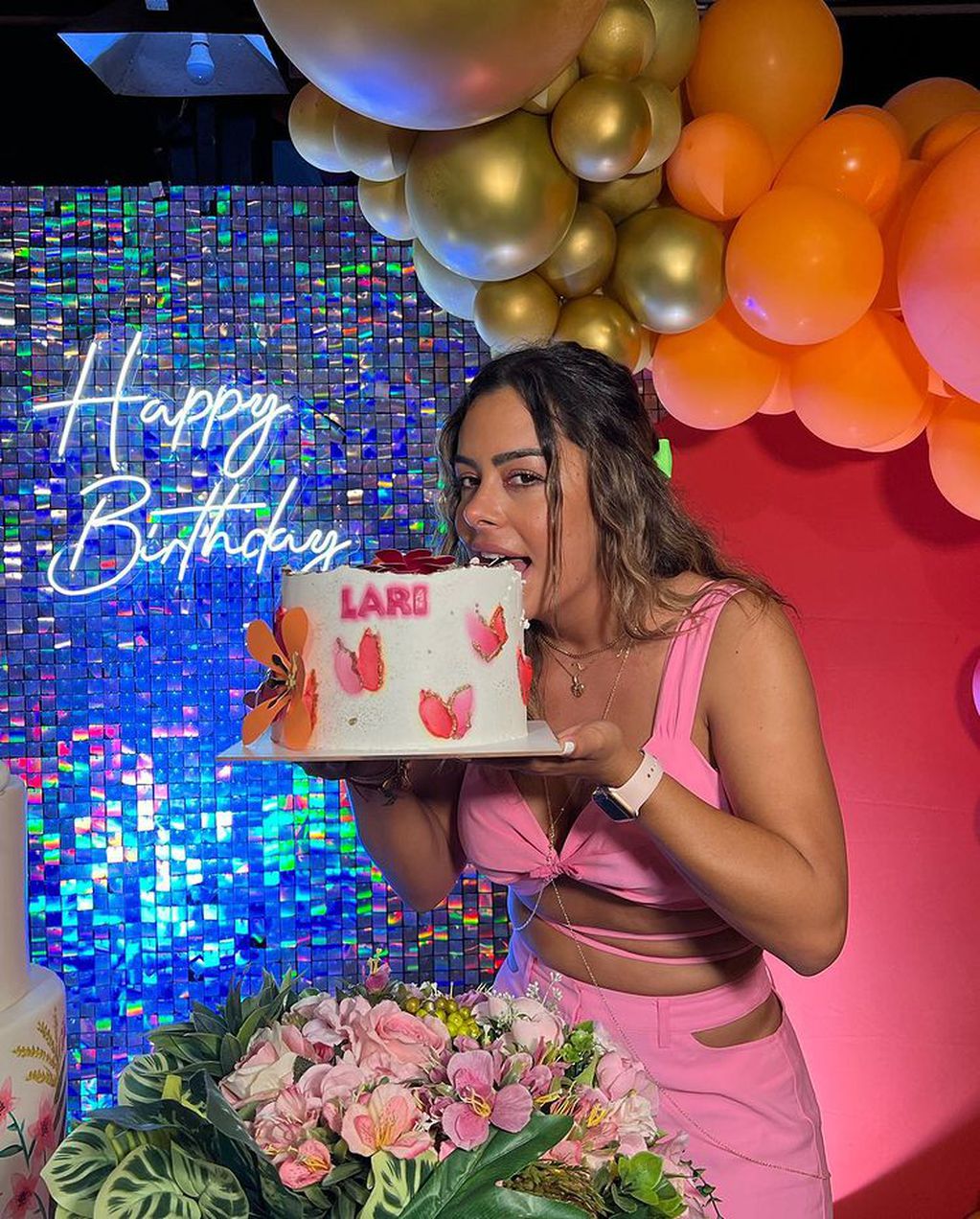 Larissa Riquelme durante la celebración de su cumpleaños.