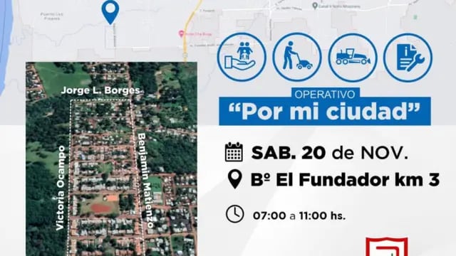 Eldorado: el "Operativo por mi Ciudad" está previsto para este sábado en el barrio El Fundador