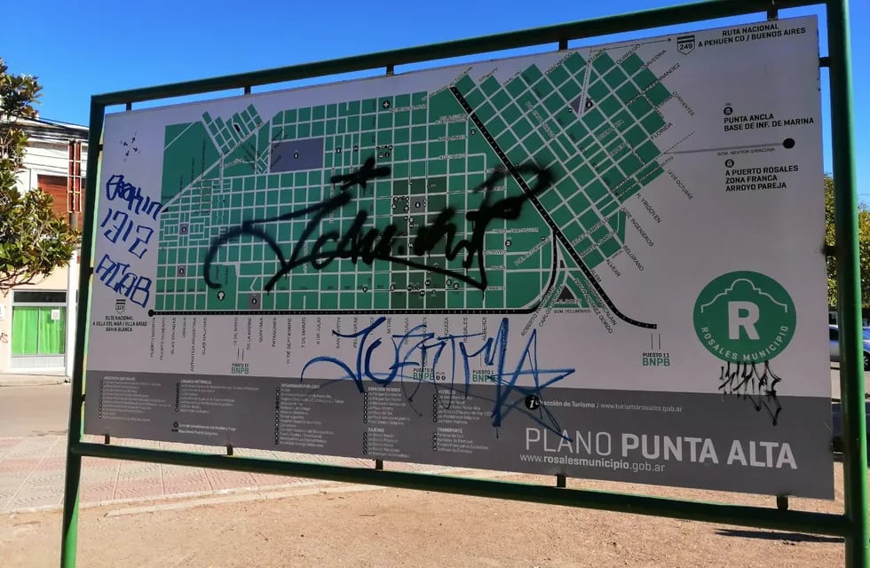 Punta Alta: vandalismo en la Plaza Belgrano