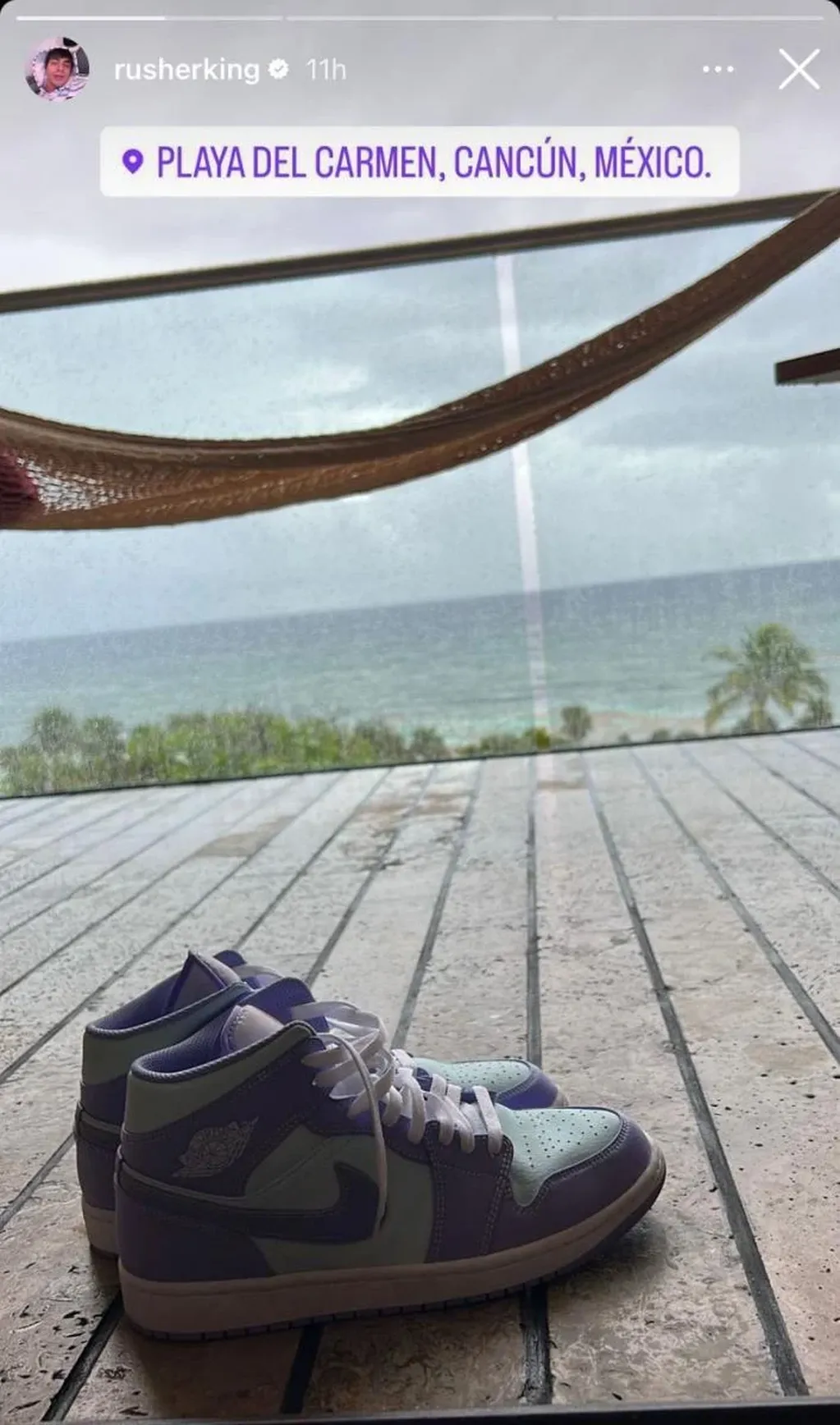 Rusherking compartió una foto desde Cancún.