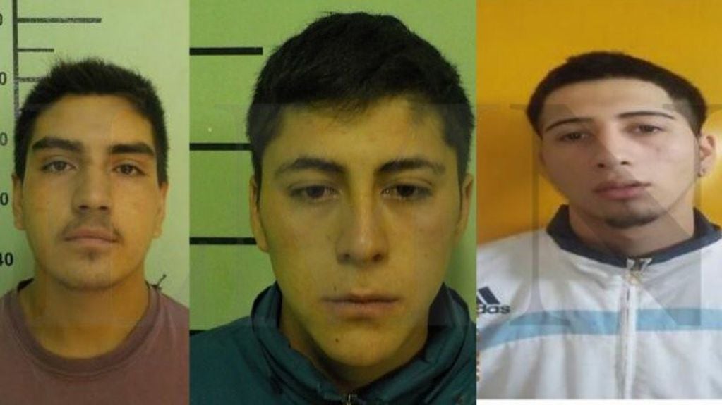 Presos prófugos: Jonathan Cañete (20 años), Lucas Muñoz (19) y Claudio Ortega (19). Fotografía: Imneuquén.