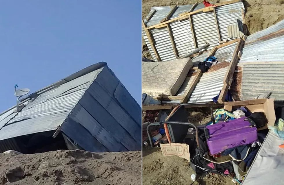 Una familia perdió todo luego de los fuertes vientos en Chubut.