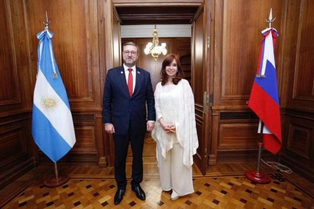 Cristina Kirchner recibió a las delegaciones de China y Rusia. (crédito: prensa Cristina Kirchner)