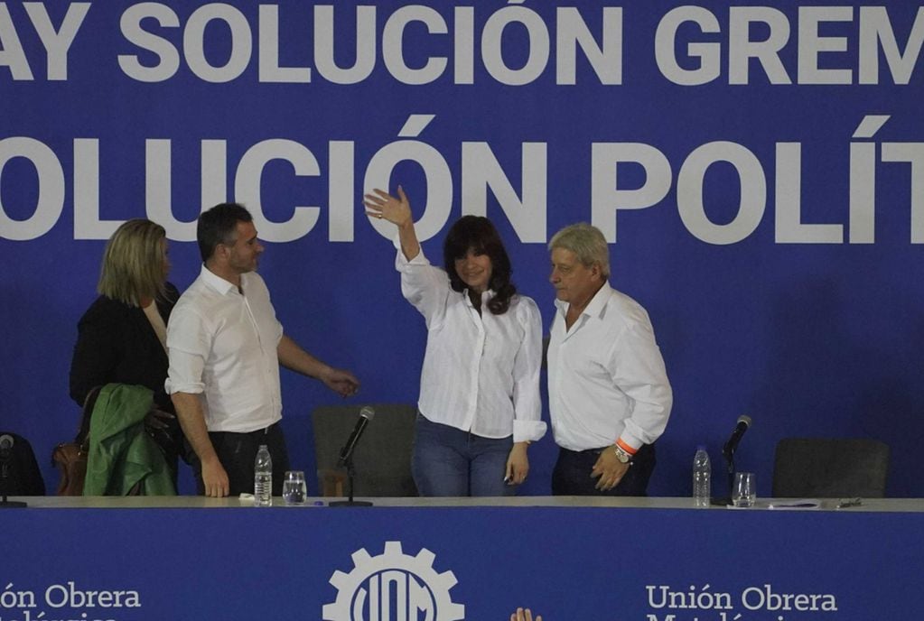 Cristina Kirchner, en el acto de la UOM de este viernes Foto: Clarín.