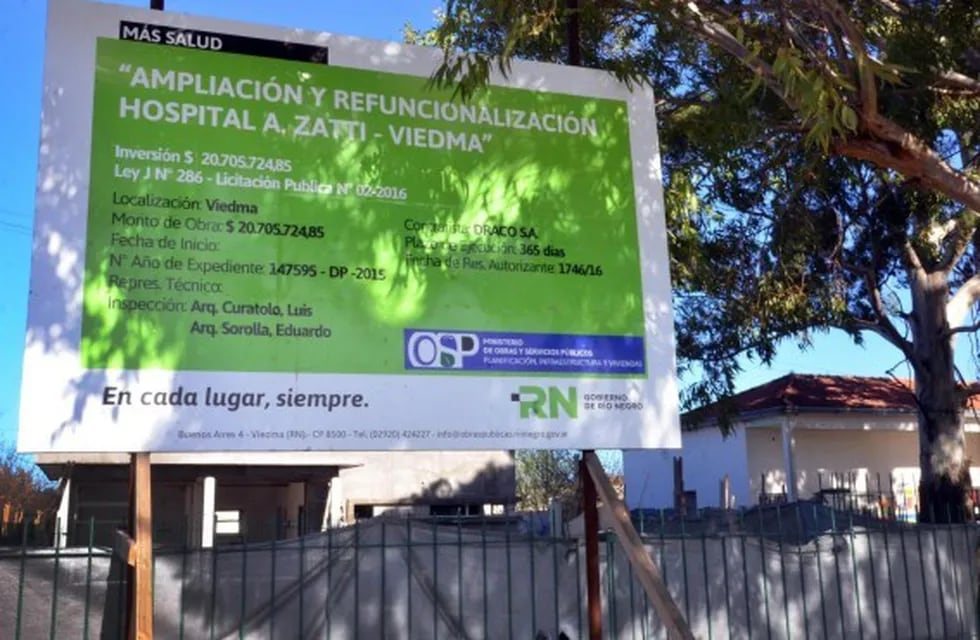 Las obras en el Hospital Zatti se retomarán en febrero.