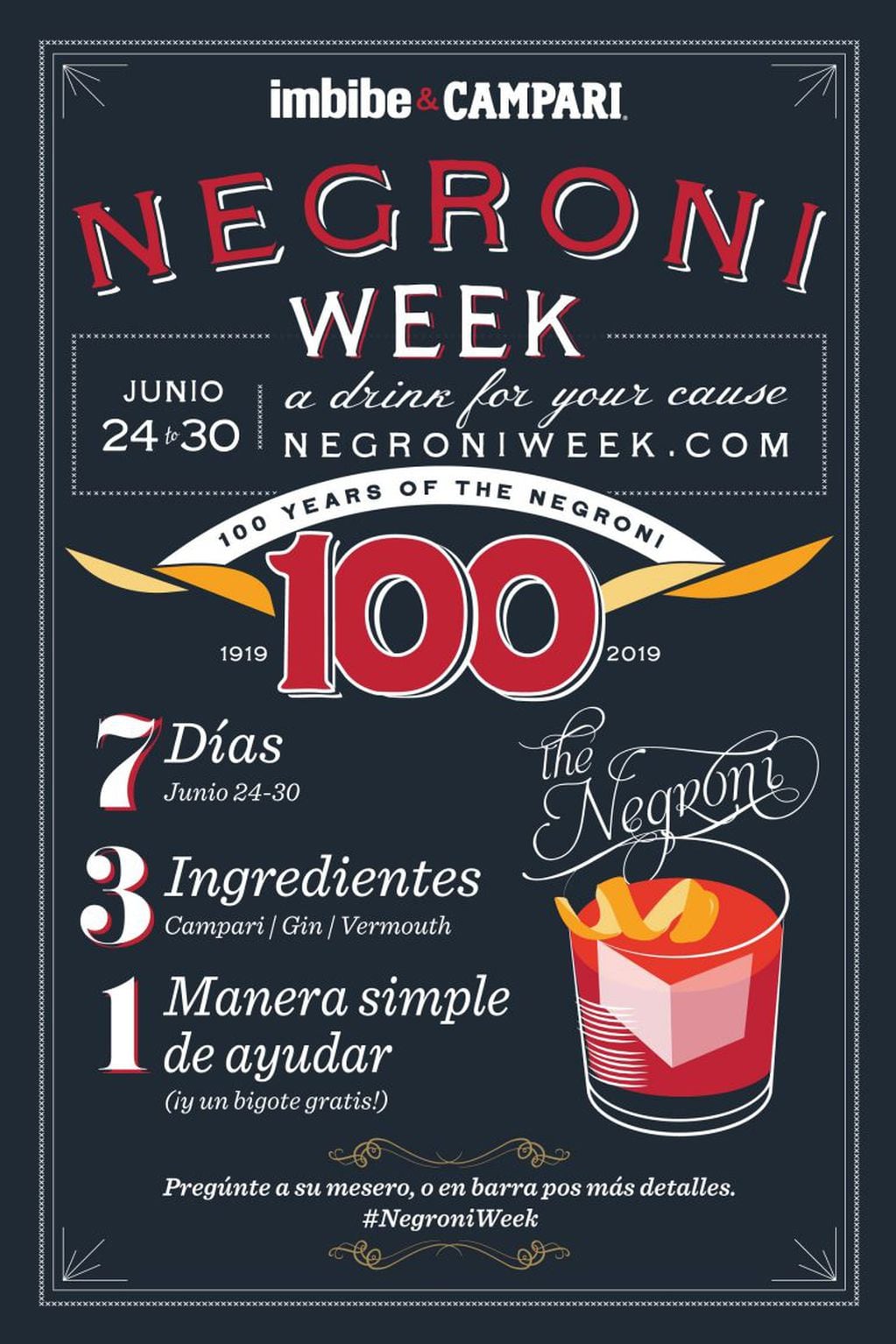 Poster de la Negroni Week 2019.