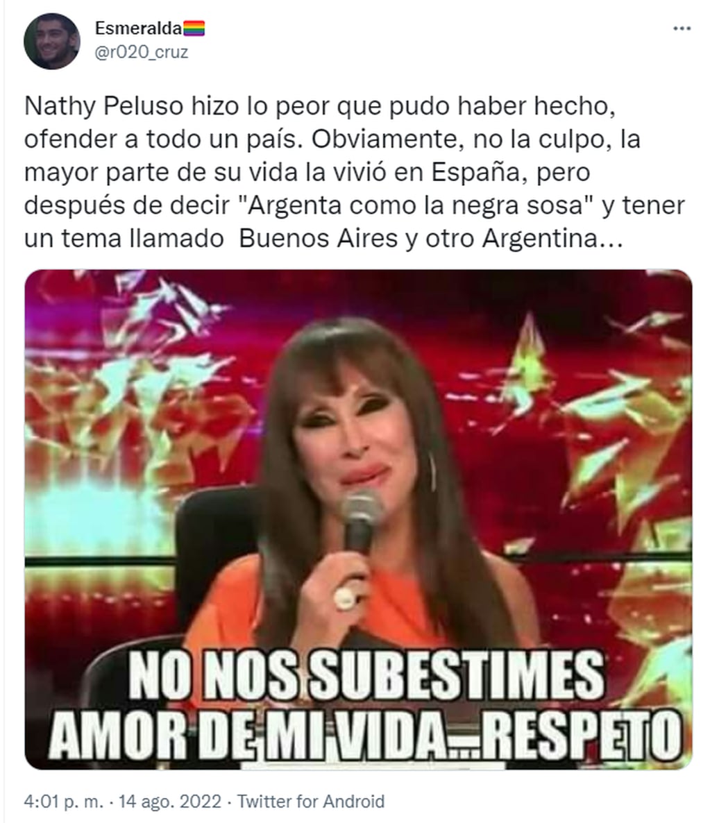 Nathy Peluso confesó que se “siente española” y causó polémica en las redes sociales.