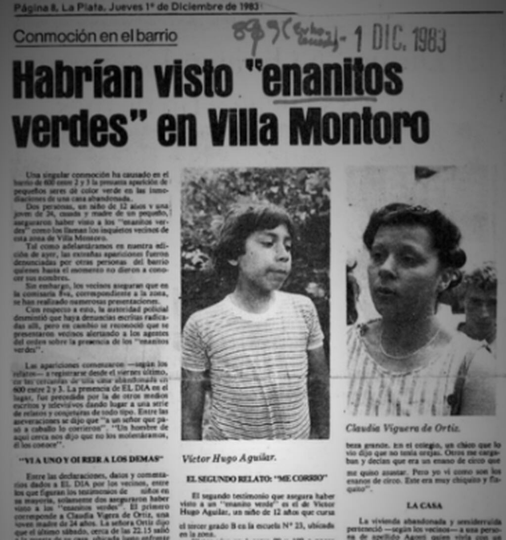 Cuando llegaron los extraterrestres a Villa Montoro, La Plata.