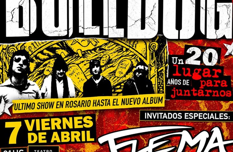 Bulldog llega a Rosario el 7 de abril