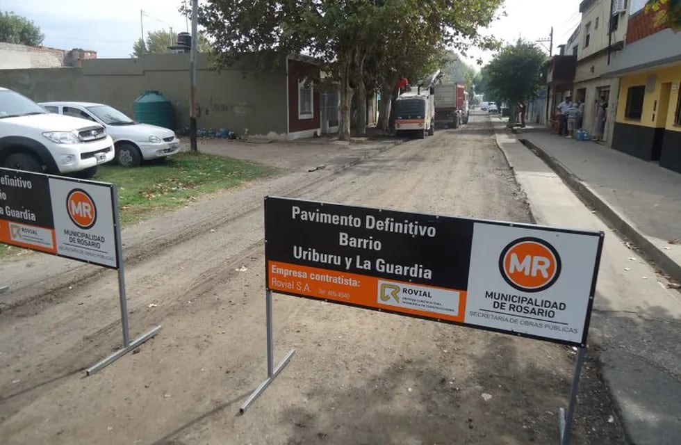 Obras de pavimento en Rosario