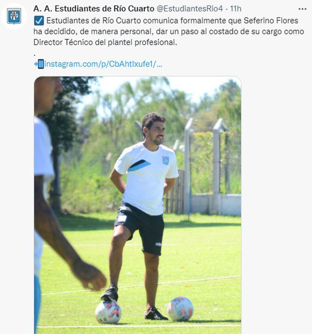 Seferino Flores dejó de ser el DT de Estudiantes. En Río Cuarto se habla del Cholo Guiñazú y Marcelo Vázquez.