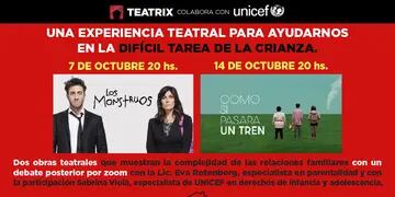 Teatrix, una experiencia teatral para reflexionar sobre el desafío de ser madres y padres a beneficio de UNICEF