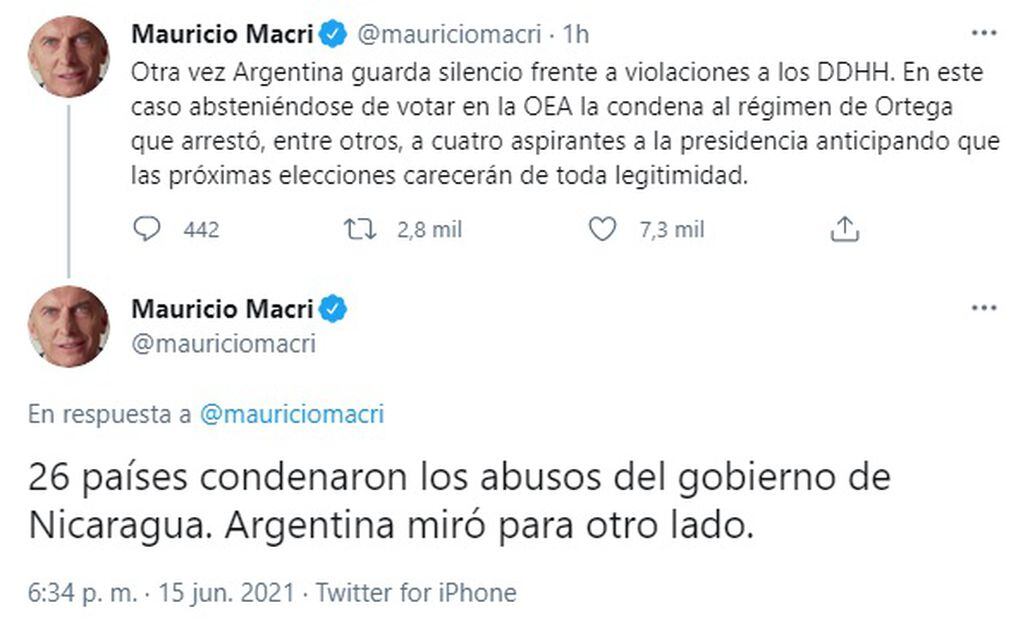 Mauricio Macri criticó al Gobierno: “Otra vez Argentina guarda silencio frente a violaciones a los Derechos Humanos”