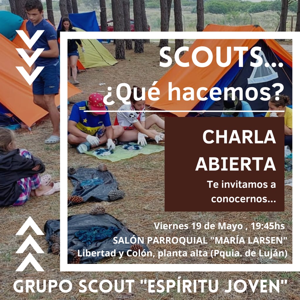 El Grupo Scout Espíritu Joven de Tres Arroyos invita a una presentación sobre el Movimiento Scout