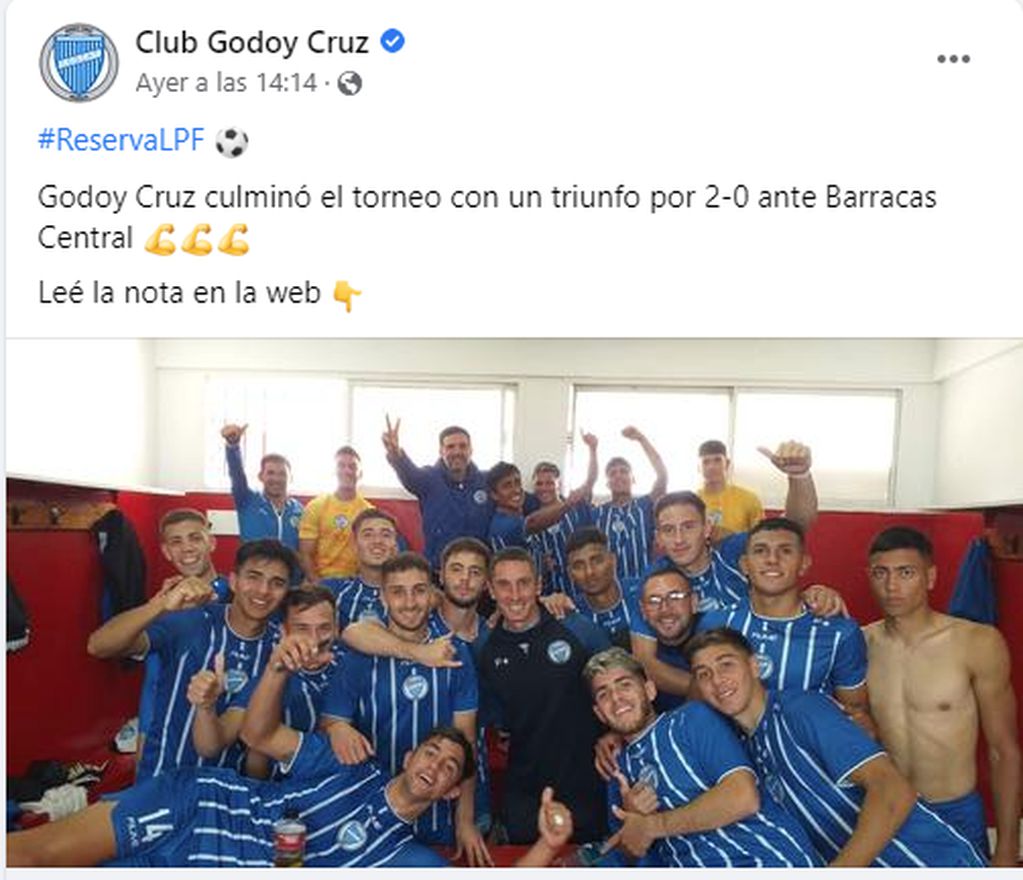 Ganó el equipo de Reserva de Godoy Cruz ante Barracas Central.
