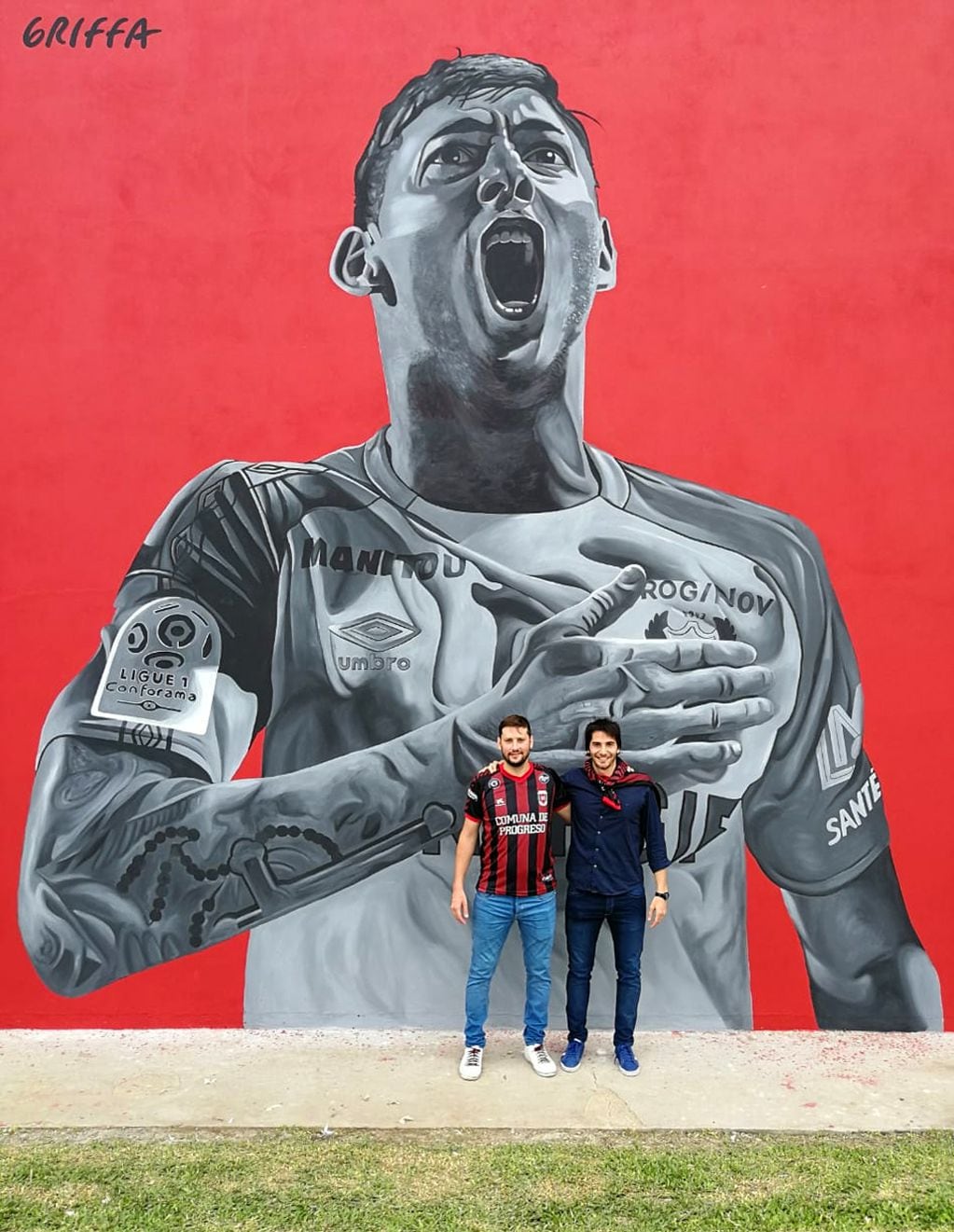 Mural de Emiliano Sala en Progreso