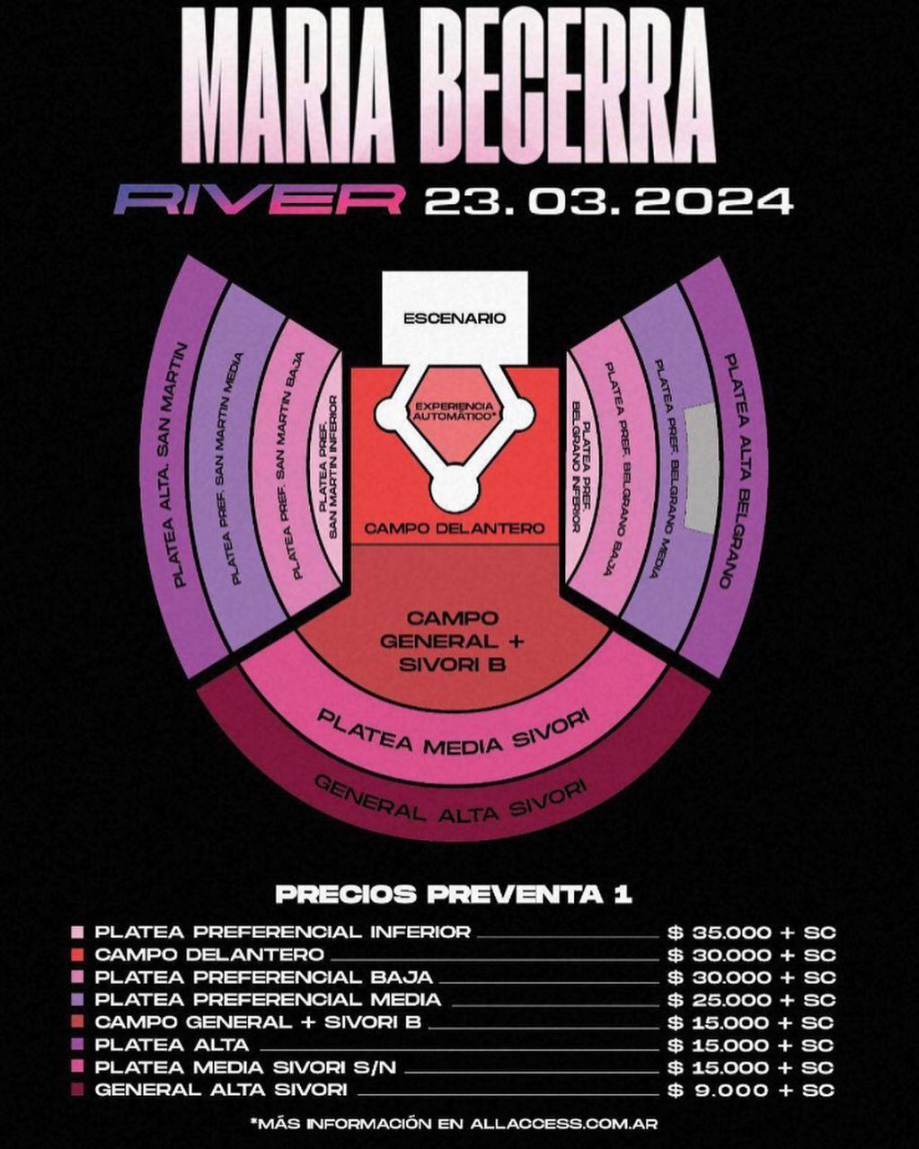 María Becerra anunció su primer show en el Estadio River Plate: cuándo será y precios de entradas
