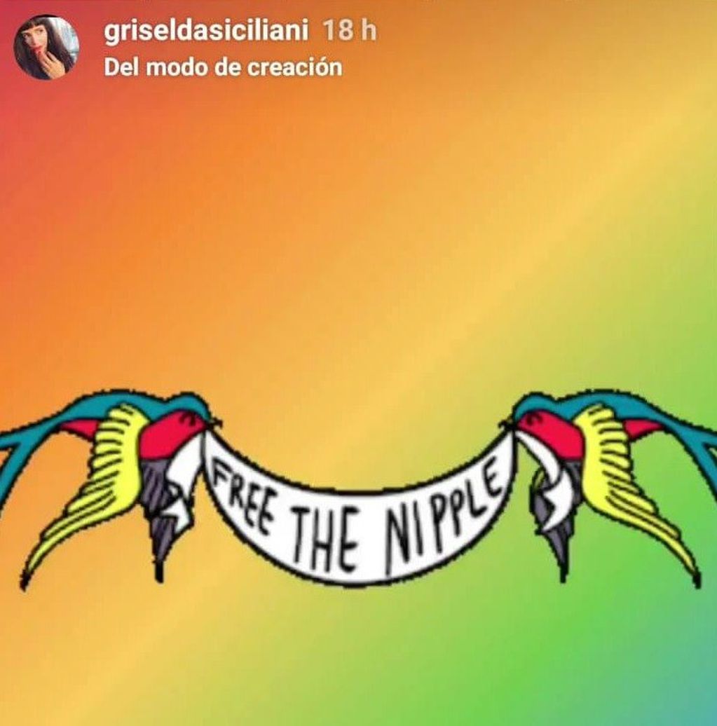 Griselda Siciliani se sumó al "free the nipple" (Instagram)