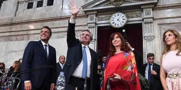 Massa, Fernández y Cristina Kirchner