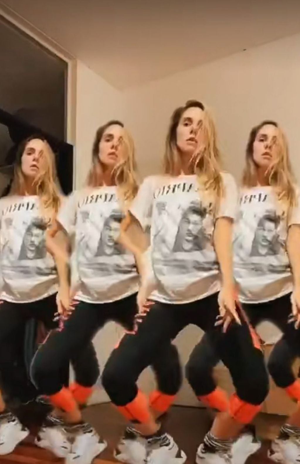 La actriz hizo un baile con el filtro "5 clones" de TikTok. (Instagram/@julietanaircalvo)