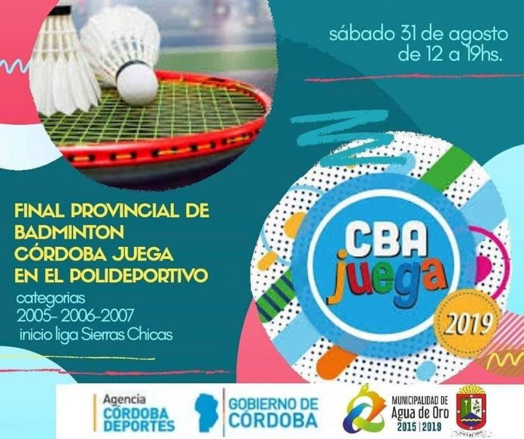 Final Provincial de Badminton en Agua de Oro
