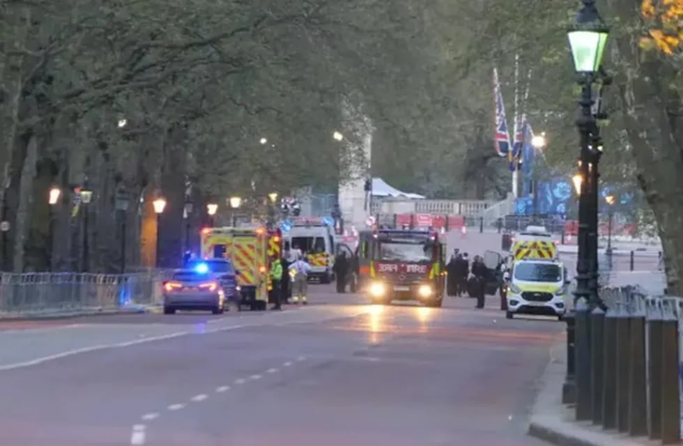 El operativo policial montado en las inmediaciones del Palacio de Buckingham.