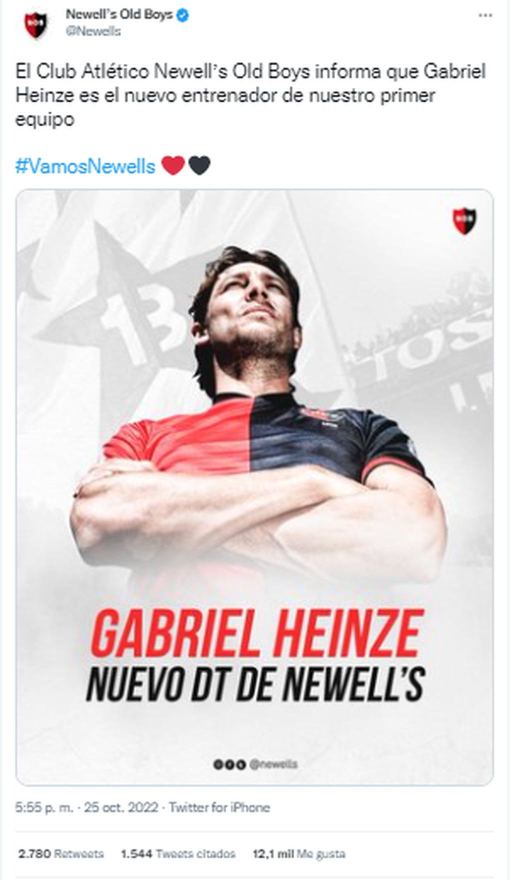 Gabriel Heinze será el nuevo entrenador de Newell's