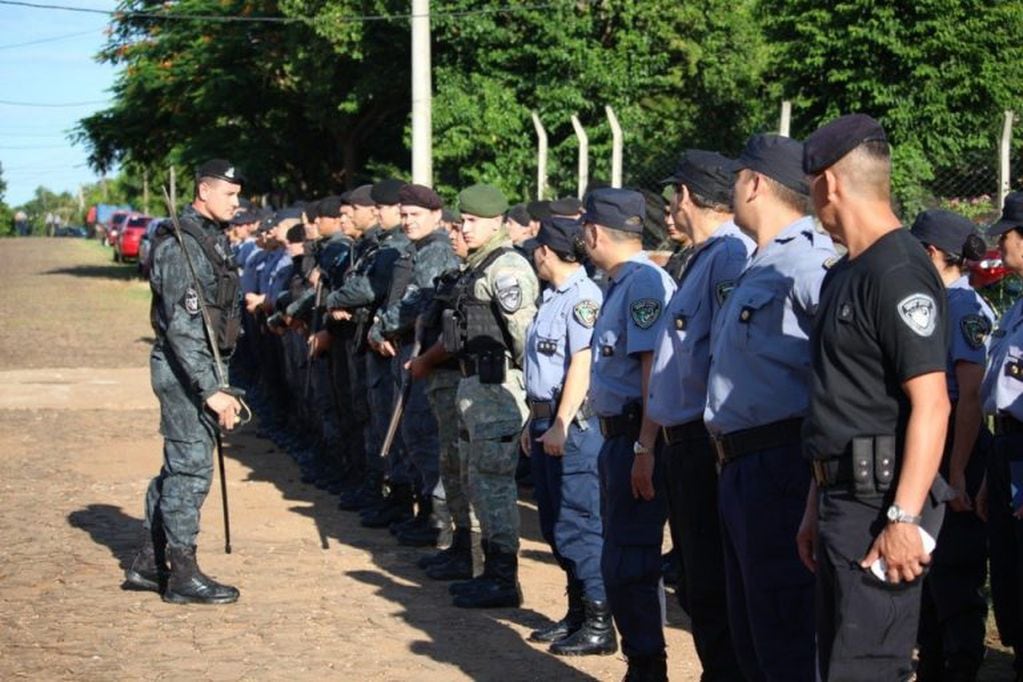 Policías de Misiones preparados para el despliegue en un operativo de Alto Impacto dentro de la provincia. (Policía de Misiones)