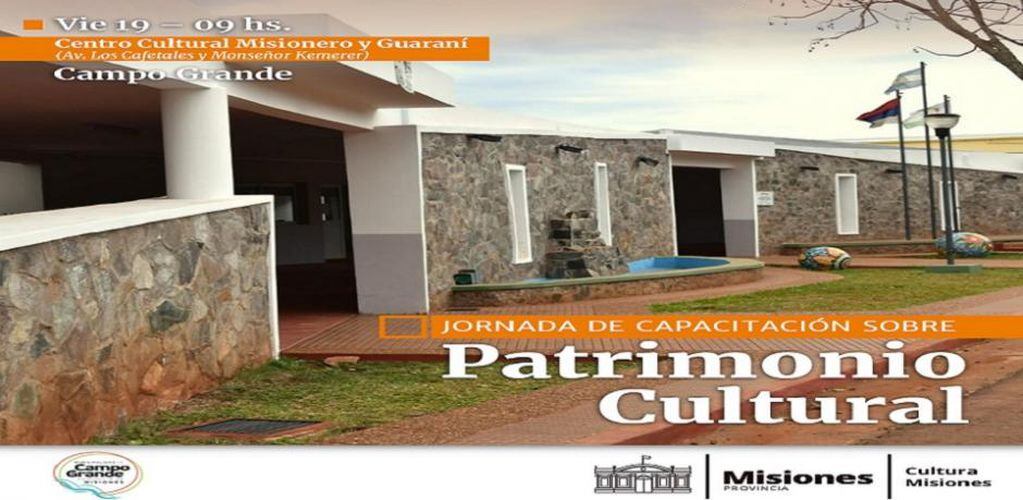 Habrá una capacitación sobre Patrimonio Cultural en la localidad de Campo Grande.