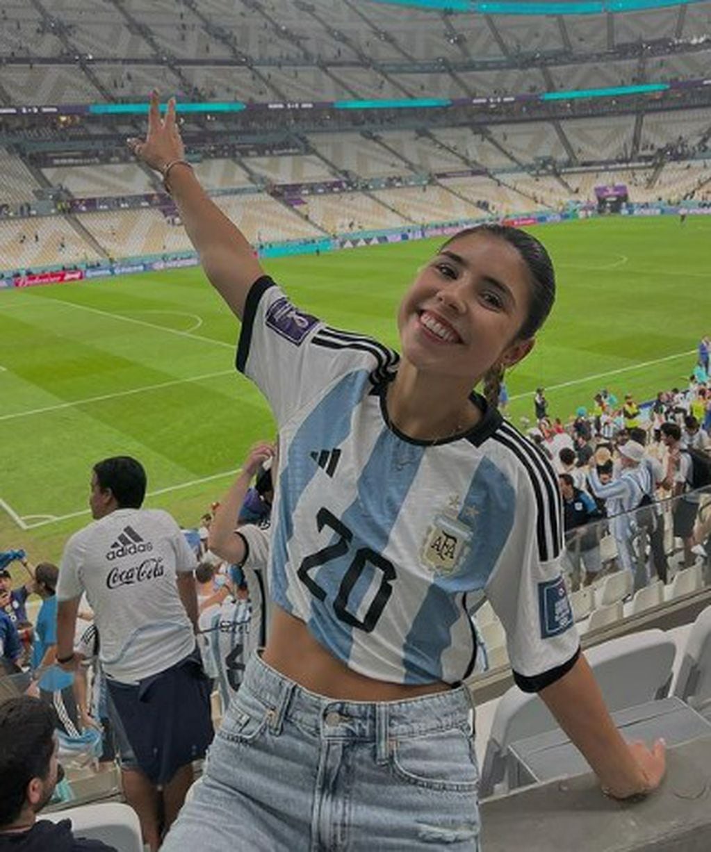 El festejo de Camila Mayan cuando Argentina pasó a la final del Mundial.