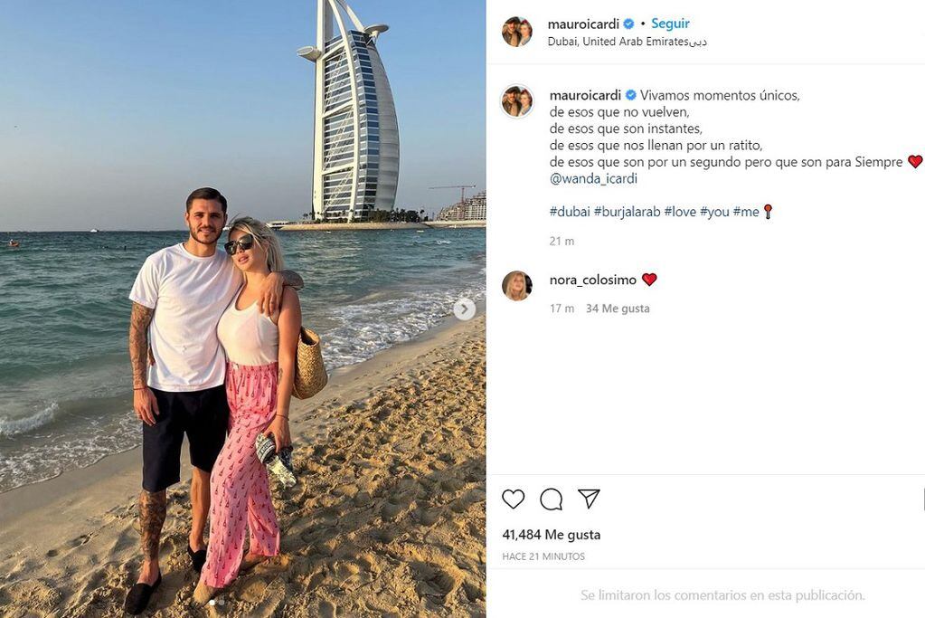 Icardi volvió a publicar una foto junto a su esposa. (Instagram).
