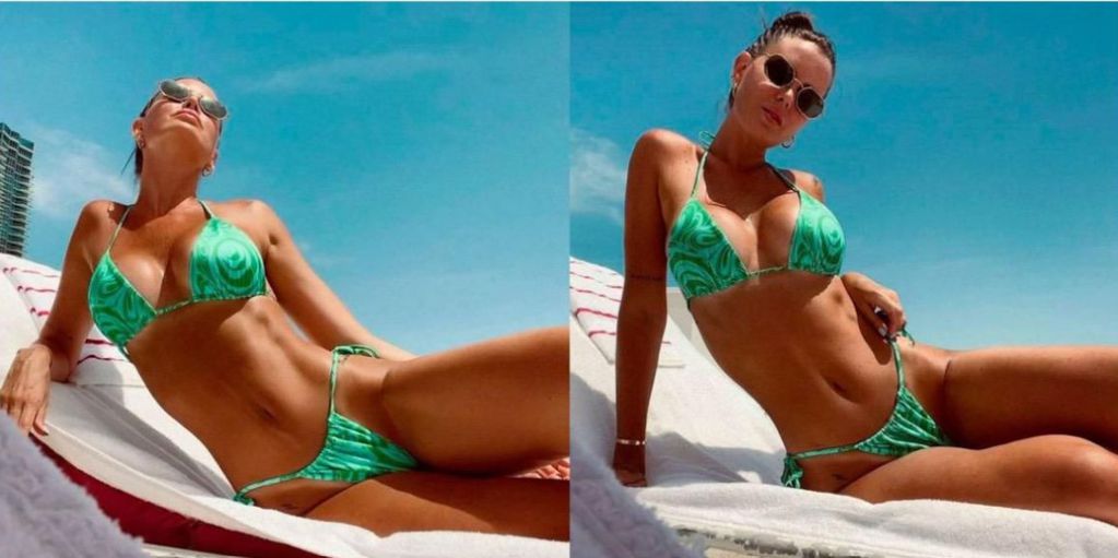 Con una micro bikini al estilo taparrabos, Natalie Weber levantó la temperatura con un look verde