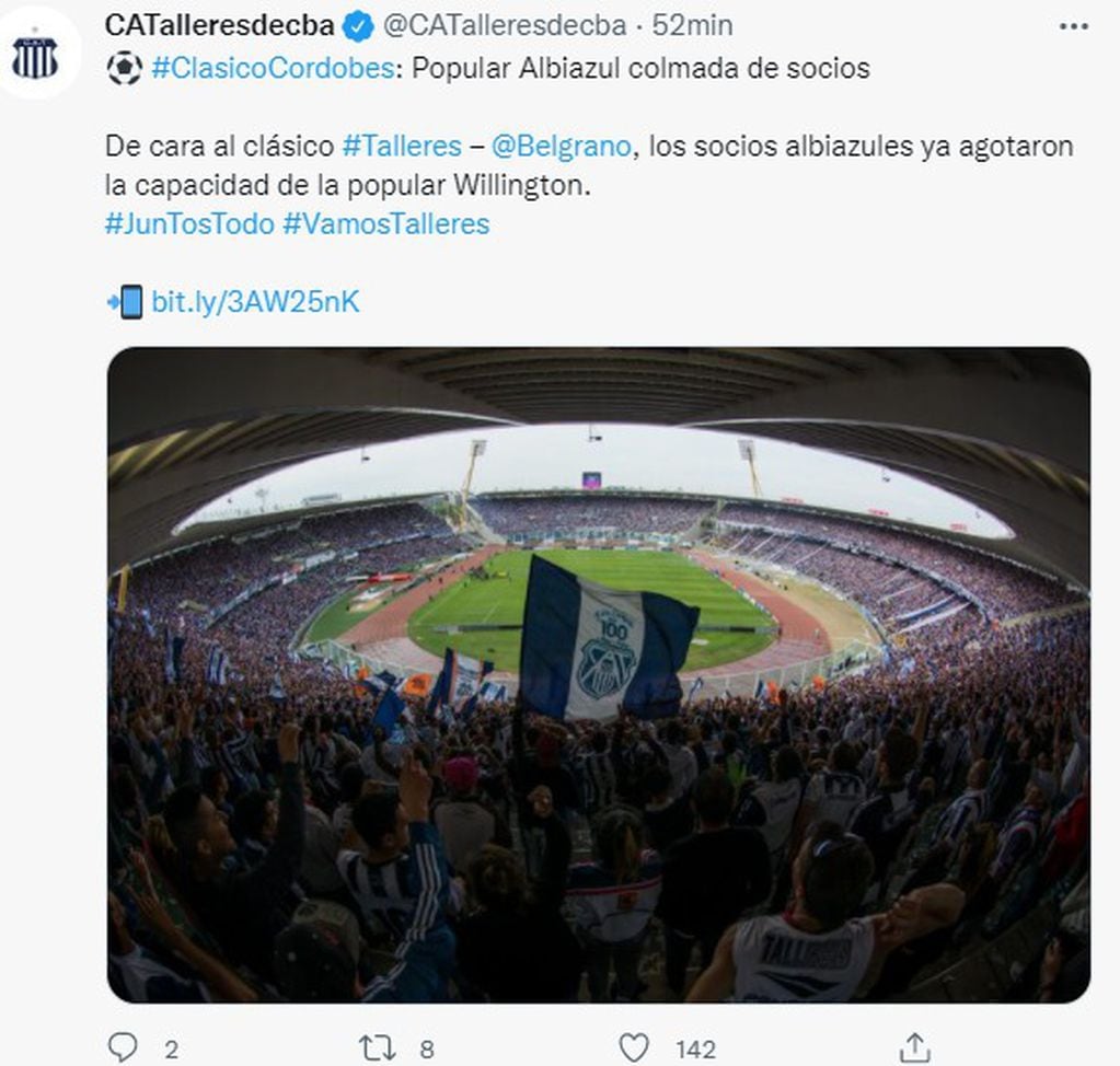 En los canales oficiales, los dos clubes confirmaron que no hay más populares para Belgrano-Talleres