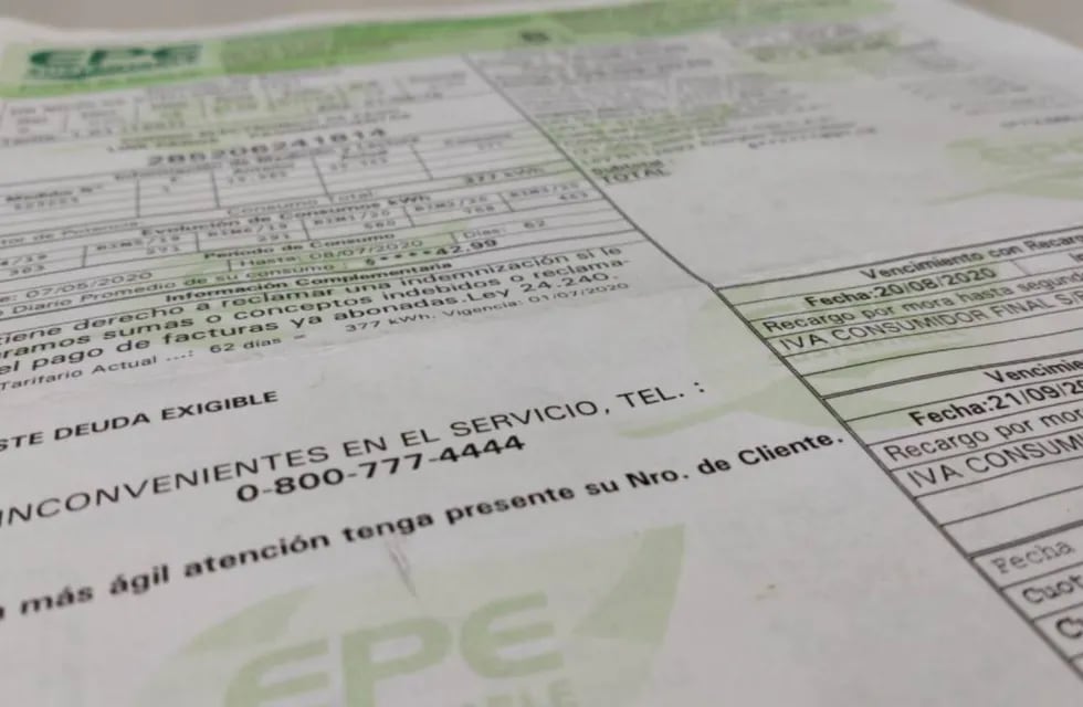 La Empresa Provincial de la Energía (EPE) ofrece el envío de una factura digital como alternativa a la boleta de papel.